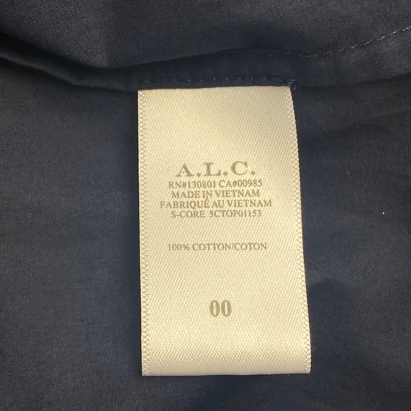 A.L.C. The Chloe Top Blouse in Navy Blue Size 00 - Picture 7 of 8